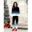Ensemble haut et pantalon colorblock à imprimé sapin de Noël pour femme - Noir XXXXXL | US 20