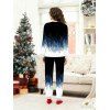 Ensemble haut et pantalon colorblock à imprimé sapin de Noël pour femme - Noir XXXXXL | US 20