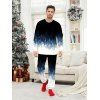 Ensemble haut et pantalon colorblock à imprimé sapin de Noël pour homme - Noir 5XL