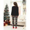 Ensemble haut et pantalon imprimé zigzag pour femme, vêtements de nuit, sapin de Noël, flocon de neige - Noir XXXXXL | US 20