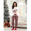 Ensemble haut et pantalon à carreaux pour femme, imprimé élan, flocon de neige, cloche, vêtements de nuit de Noël - Blanc XXXXXL | US 20
