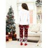 Ensemble de vêtements de nuit de Noël pour femme, haut à imprimé bonhomme de neige et pantalon à carreaux avec flocons de neige - Blanc XXXXXL | US 20