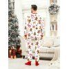 Couple Christmas Sleepwear Outfit Gingerbread Man Bowknot Print Top and Pants Set - RED S | US 4