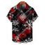 Chemise de Noël à carreaux pour homme, imprimé flocon de neige, boutonnée - Rouge XXXXXL | US 20