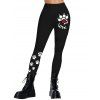 Leggings skinny taille haute élastiques à imprimé lettre Paw Heart - Noir XXL | US 14