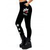 Leggings skinny taille haute élastiques à imprimé lettre Paw Heart - Noir XXL | US 14