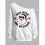 Sweat-shirt de Noël cool Père Noël imprimé lettre étoile Sweat-shirt à col incliné - Blanc XXL | US 14