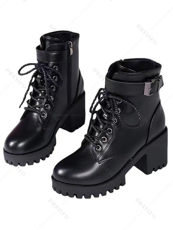 Women Outfit Colorblock Buckle Top Snap Button Leggings and Boots Set - Gris Clair S | US 4