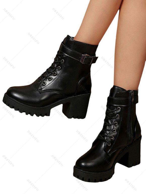 Women Outfit Colorblock Buckle Top Snap Button Leggings and Boots Set - Gris Clair S | US 4