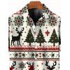 Chemise de Noël pour homme avec motif zigzag, sapin de Noël et flocons de neige. - Blanc 5XL