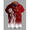 Christmas Couple Outfit Snowflake Print Ombre Belt Dress and Shirt Set - Rouge foncé S | US 4