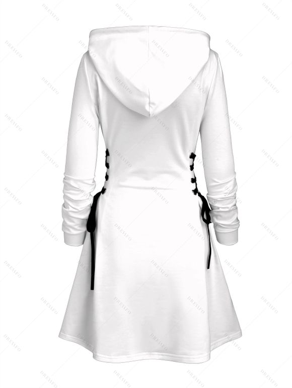 Robe à capuche de Noël rayée à imprimé lettres et bonnet de Noël - Blanc XXXXXL | US 20