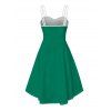 Robe de Noël rayée à nœud papillon et imprimé lettres, en fausse fourrure, asymétrique - PLANT GREEN XXL | US 14