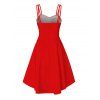Robe de Noël Père Noël imprimée 3D en fausse fourrure, robe asymétrique - Rouge XXL | US 14
