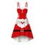 Robe de Noël Père Noël imprimée 3D en fausse fourrure, robe asymétrique - Rouge XXL | US 14