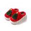 Christmas Tree Print Faux Fur Thick Platform Colorblock Slippers - Rouge EU (38-39)