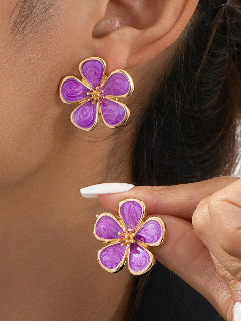 Boucles d'oreilles de vacances en forme de fleur, style frais