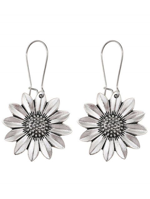 Boucles d'oreilles vintage en forme de tournesol, style bohème, pendantes