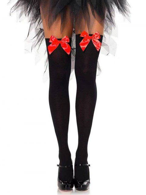 Bas de Noël à nœud papillon, longueur genou