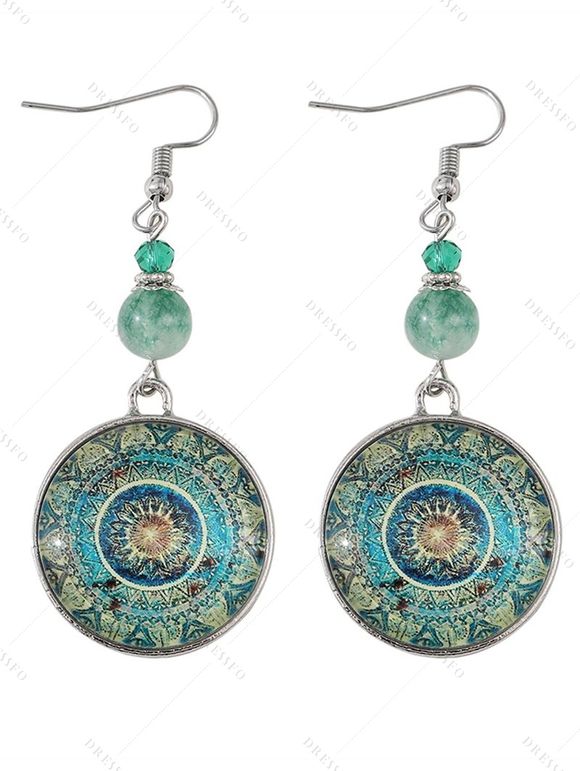 Boucles d'oreilles ethniques à strass pendantes - multicolor A 