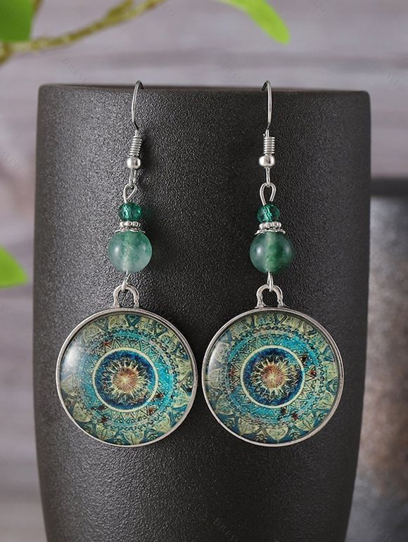 Boucles d'oreilles ethniques à strass pendantes - multicolor A 