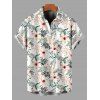 Chemise de vacances pour homme, imprimé floral feuille d'hibiscus, chemise boutonnée - Vert clair 5XL
