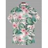 Vacation Couple Outfit Hibiscus Flower Leaf Print Slit Dress and Shirt Set - Rose S | US 4