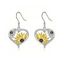 Boucles d'oreilles bohèmes en strass, cœur, tournesol, abeille, pendantes - Argent 
