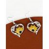 Boucles d'oreilles bohèmes en strass, cœur, tournesol, abeille, pendantes - Argent 