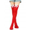 Bas de Noël à nœud papillon, longueur genou - Rouge 
