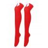 Bas de Noël à nœud papillon, longueur genou - Rouge 