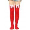 Bas de Noël à nœud papillon, longueur genou - Rouge 