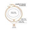 Ensemble de 3 colliers superposés avec pendentif nœud papillon et collier de perles fantaisie - Blanc 