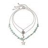 Ensemble de 3 colliers vintage avec pendentif soleil, lune et étoile, et pierres irrégulières. - Argent 