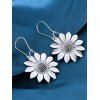 Boucles d'oreilles vintage en forme de tournesol, style bohème, pendantes - Argent 