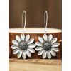 Boucles d'oreilles vintage en forme de tournesol, style bohème, pendantes - Argent 