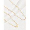 Ensemble de 2 colliers superposés avec pendentif cœur en fausse perle et collier rétro - d'or 