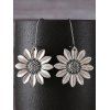 Boucles d'oreilles vintage en forme de tournesol, style bohème, pendantes - Argent 