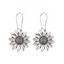 Boucles d'oreilles vintage en forme de tournesol, style bohème, pendantes - Argent 