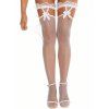 2 paires de bas résille à empiècement en dentelle et nœud papillon, transparents - multicolor A 