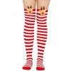 4 paires de bas de Noël à rayures avec motif d'élan, longueur genou - multicolor A 