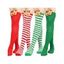 4 paires de bas de Noël à rayures avec motif d'élan, longueur genou - multicolor A 
