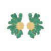 Boucles d'oreilles vintage élégantes en forme de fleur - Vert 