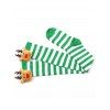 4 paires de bas de Noël à rayures avec motif d'élan, longueur genou - multicolor A 