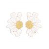 Boucles d'oreilles vintage élégantes en forme de fleur - Blanc 