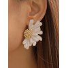 Boucles d'oreilles vintage élégantes en forme de fleur - Blanc 