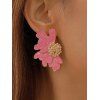 Boucles d'oreilles vintage élégantes en forme de fleur - Rose clair 