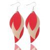 Boucles d'oreilles en PU à plusieurs niveaux en forme de feuille et colorblock - multicolor B 