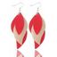 Boucles d'oreilles en PU à plusieurs niveaux en forme de feuille et colorblock - multicolor C 