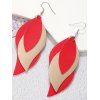 Boucles d'oreilles en PU à plusieurs niveaux en forme de feuille et colorblock - multicolor B 